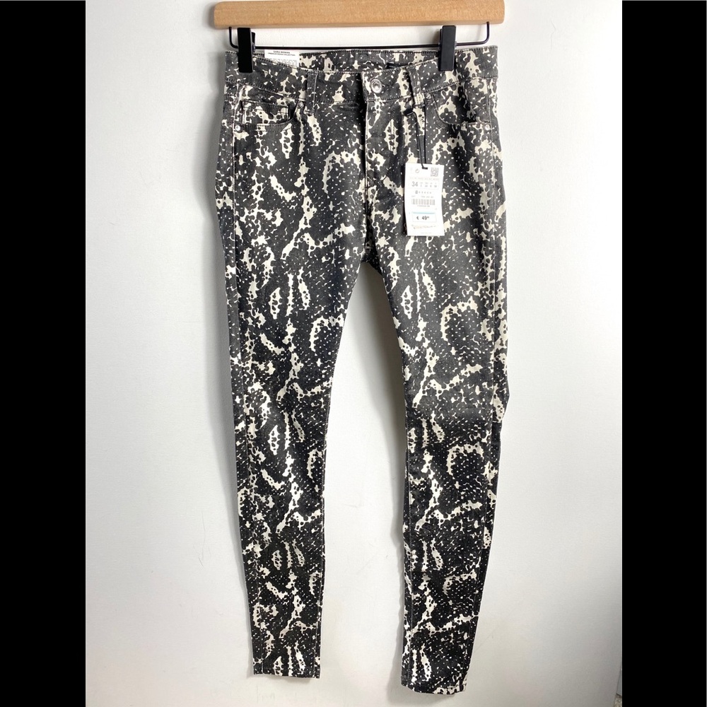 Zara Woman skinny‎ animal print pants, Sz 2, NWT